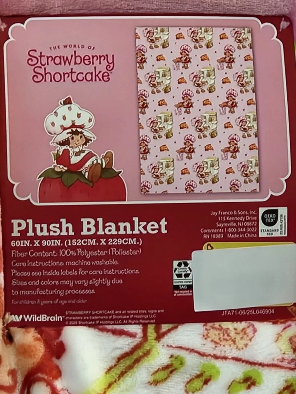 Strawberry Shortcake Berry Bake Shoppe Oversized Plush Throw Blanket